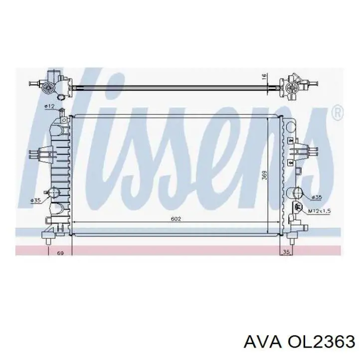 OL2363 AVA Радіатор охолодження двигуна