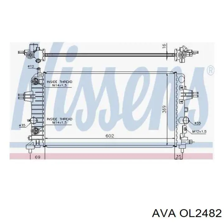 Радіатор охолодження двигуна OL2482 AVA