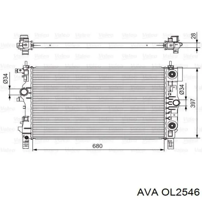 OL2546 AVA Радіатор охолодження двигуна