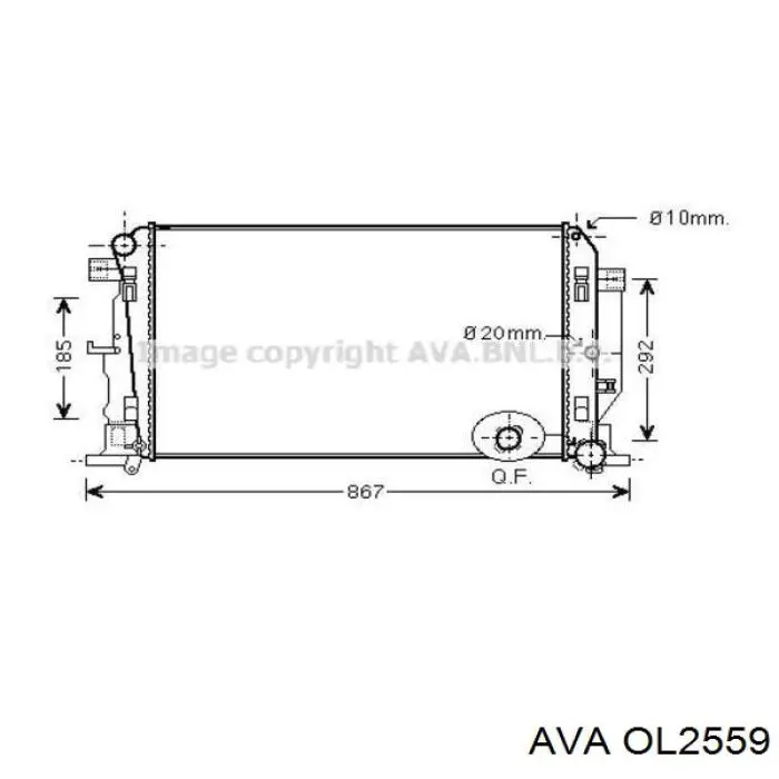 OL2559 AVA Радіатор охолодження двигуна