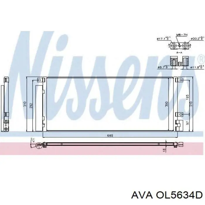 Радіатор кондиціонера OL5634D AVA