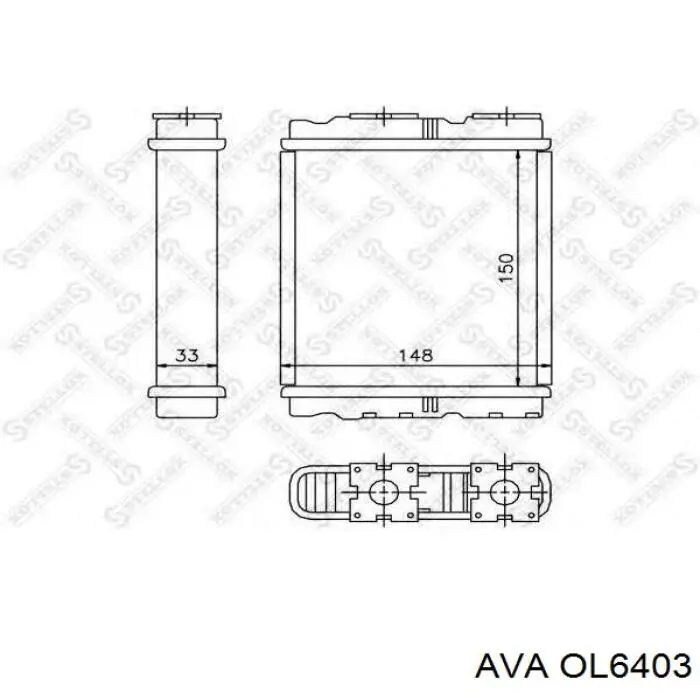 Радіатор пічки (обігрівача) AVA OL6403 ціна, від 59.51 USD