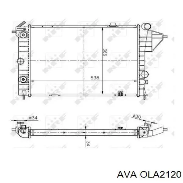 Радіатор основний AVA OLA2120 ціна, від 43.65 USD
