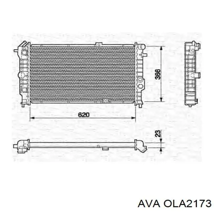 Радіатор охолодження двигуна OLA2173 AVA