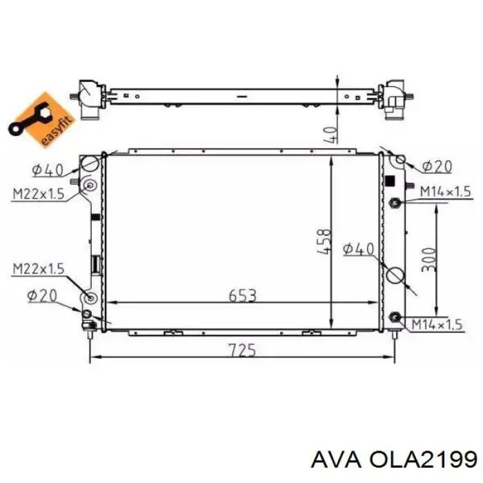 Радіатор основний AVA OLA2199 ціна, від 151.91 USD