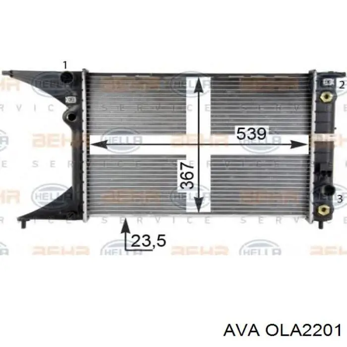 Купити OLA2201 AVA Радіатор двигуна