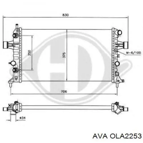 Радіатор охолодження AVA OLA2253