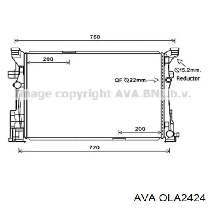 Купити OLA2424 AVA Радіатор двигуна