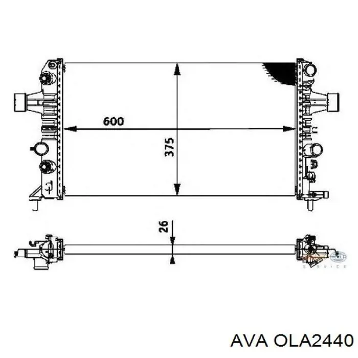 Купити OLA2440 AVA Радіатор двигуна