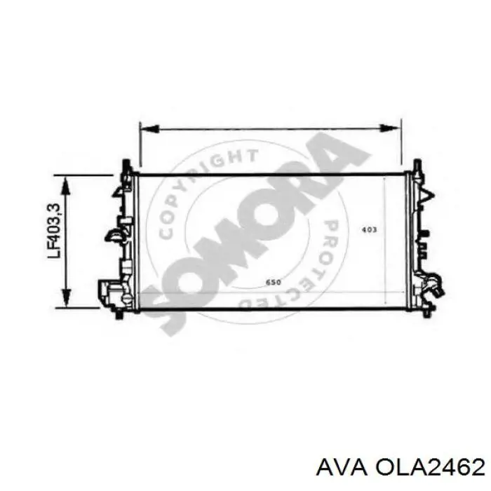 Радіатор основний AVA OLA2462 ціна, від 80.36 USD