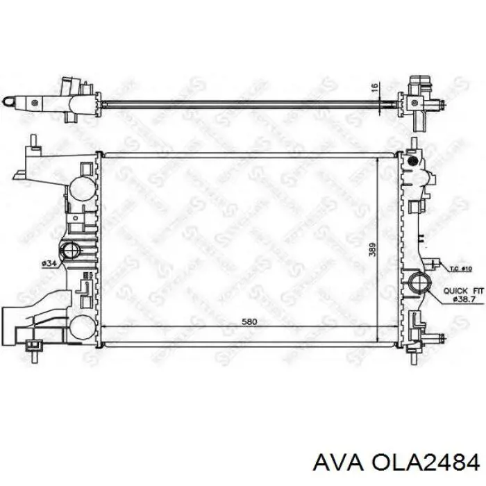 OLA2484 AVA радіатор охолодження двигуна