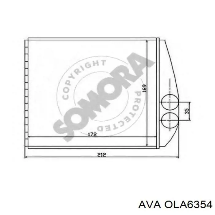 OLA6354 AVA Радіатор опалювача салону