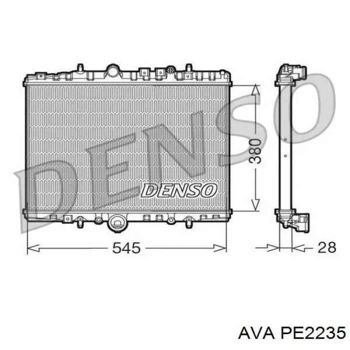 PE2235 AVA радіатор охолодження двигуна