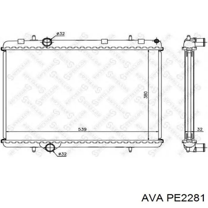 Купити PE2281 AVA Радіатор двигуна