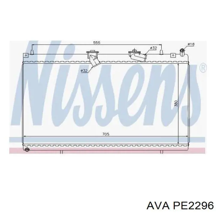 Радіатор охолодження двигуна PE2296 AVA