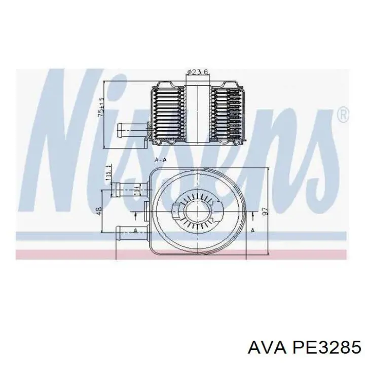 PE3285 AVA радіатор масляний (холодильник, під фільтром)