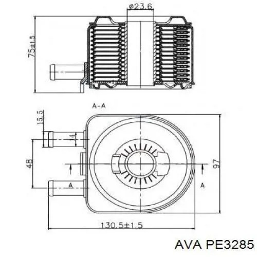 Радіатор масляний (холодильник), під фільтром AVA PE3285 ціна, від 27.21 USD