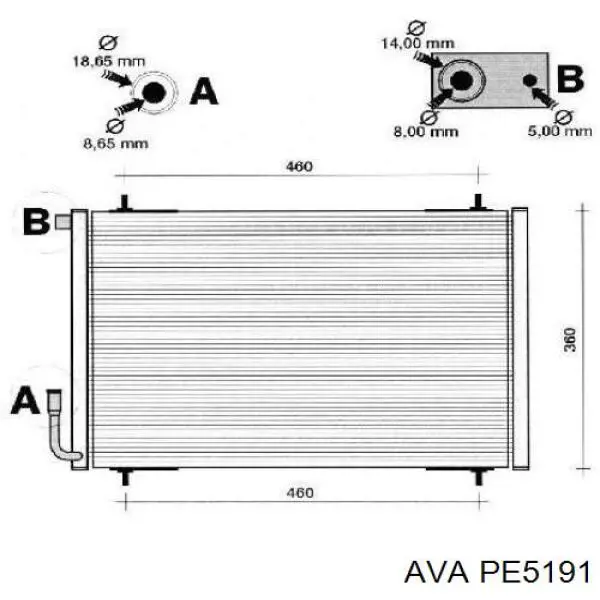 Радіатор кондиціонера PE5191 AVA