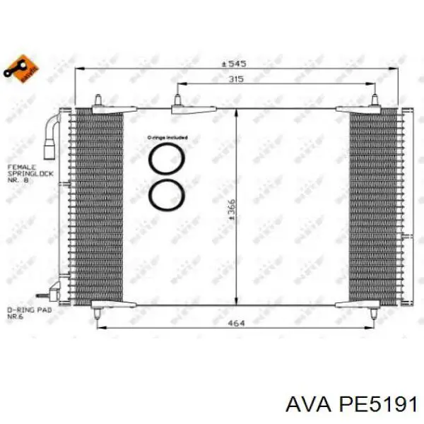 PE5191 AVA радіатор кондиціонера