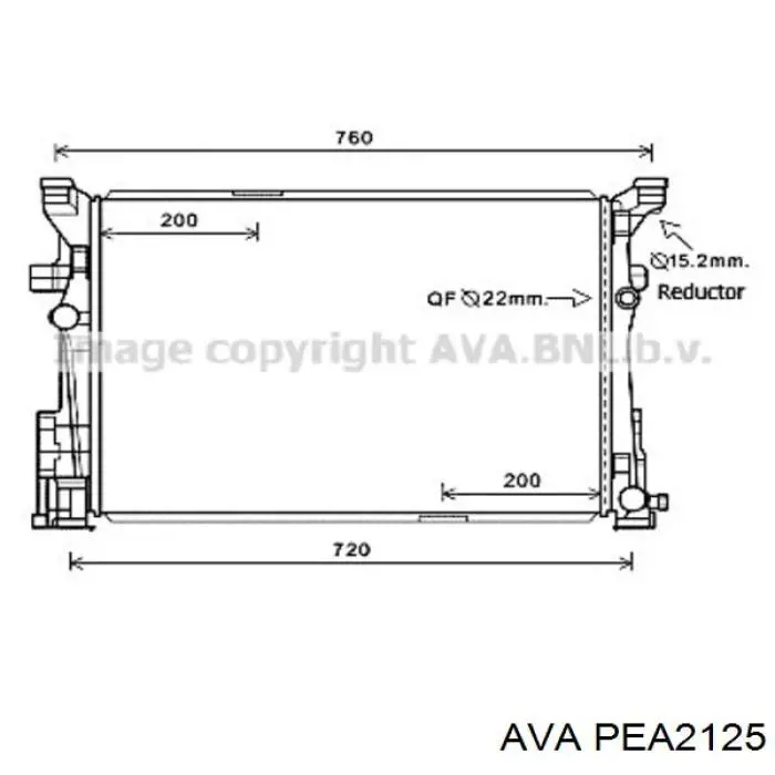 PEA2125 AVA Радіатор охолодження двигуна