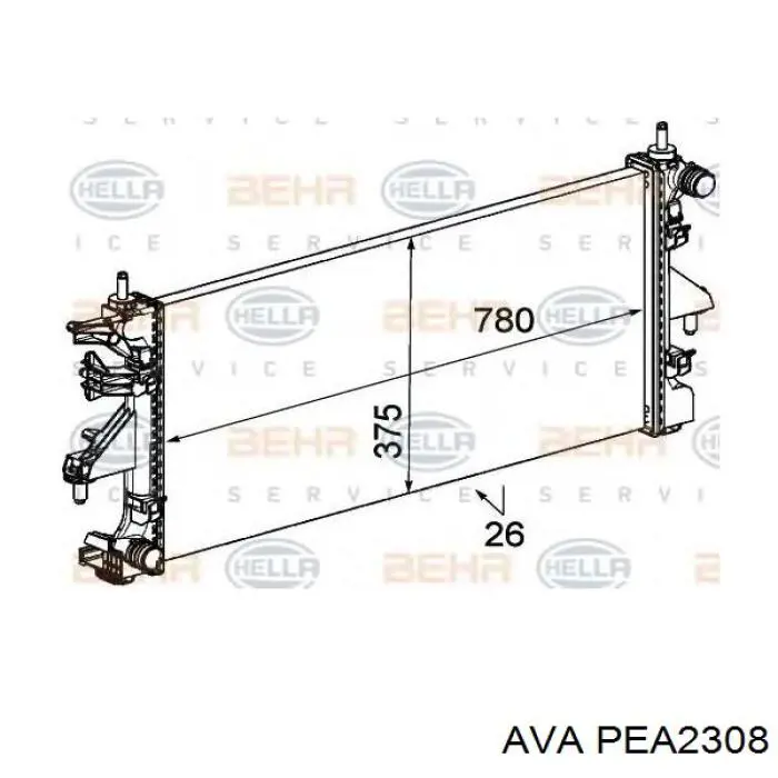 Радіатор PEA2308 AVA