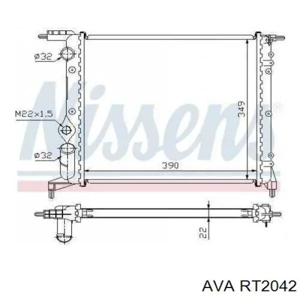 Радіатор охолодження AVA RT2042