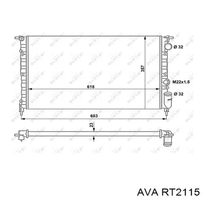 Радіатор охолодження двигуна RT2115 AVA