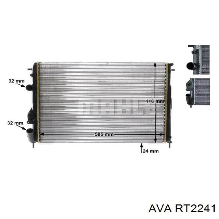 RT2241 AVA радіатор охолодження двигуна