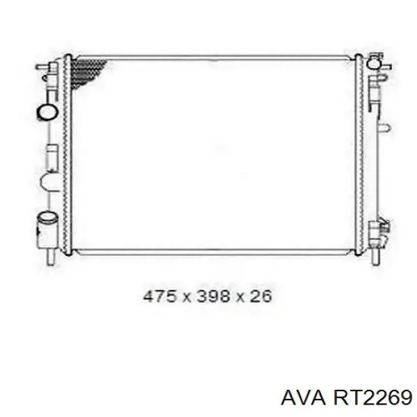 RT2269 AVA Радіатор охолодження двигуна