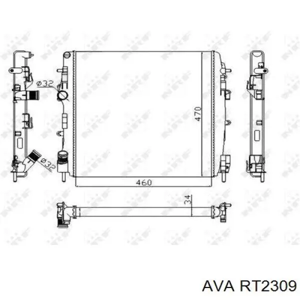 RT2309 AVA радіатор охолодження двигуна