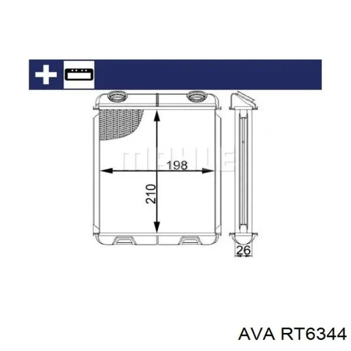 RT6344 AVA радіатор пічки (обігрівача)