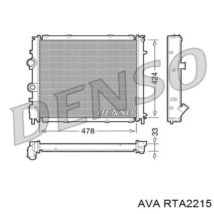 RTA2215 AVA радіатор охолодження двигуна