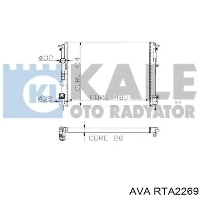 Купити RTA2269 AVA Радіатор двигуна