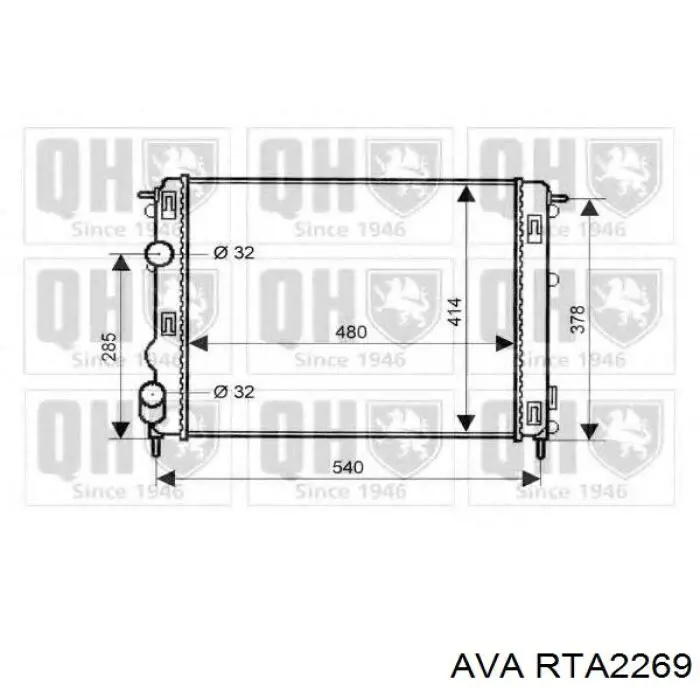 Радіатор охолодження AVA RTA2269