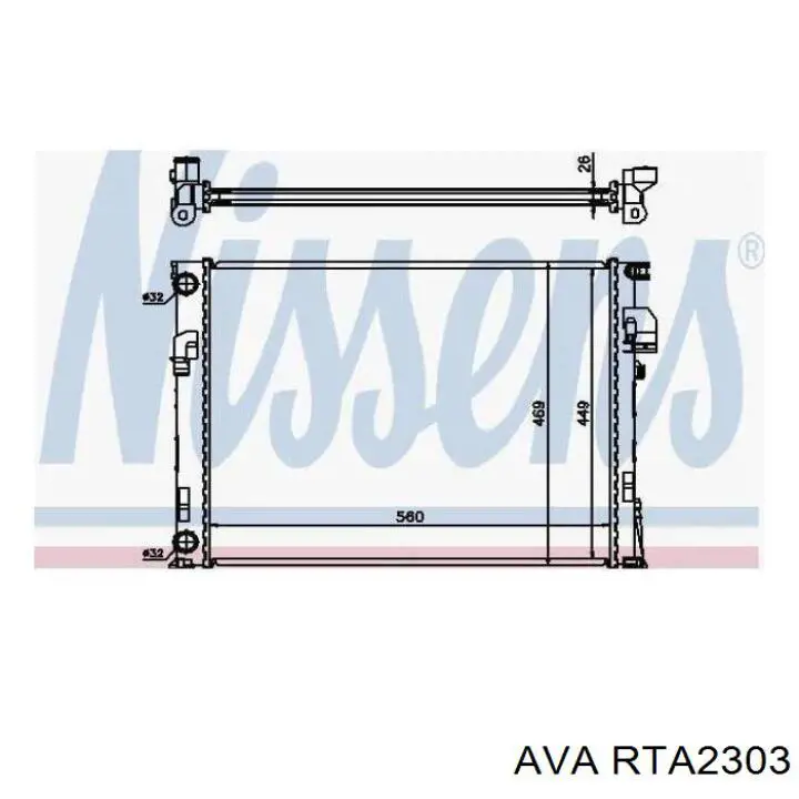 Купити RTA2303 AVA Радіатор двигуна