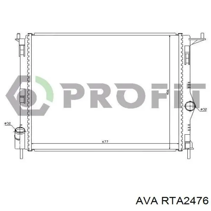 Радіатор основний AVA RTA2476 ціна, від 44.59 USD