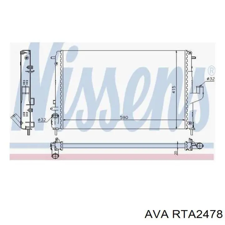 Радіатор основний AVA RTA2478 ціна, від 55.38 USD