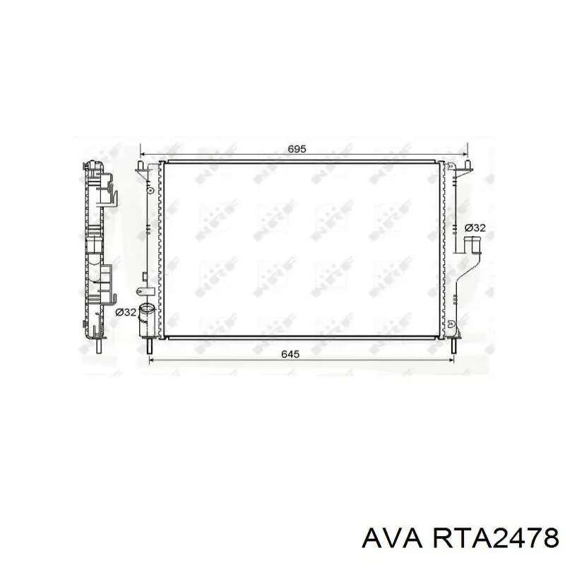 RTA2478 AVA Радіатор охолодження двигуна