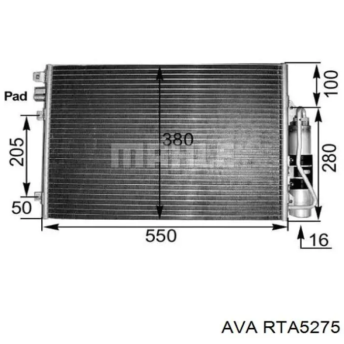 RTA5275 AVA радіатор кондиціонера