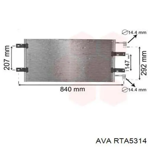 Радіатор кондиціонера RTA5314 AVA