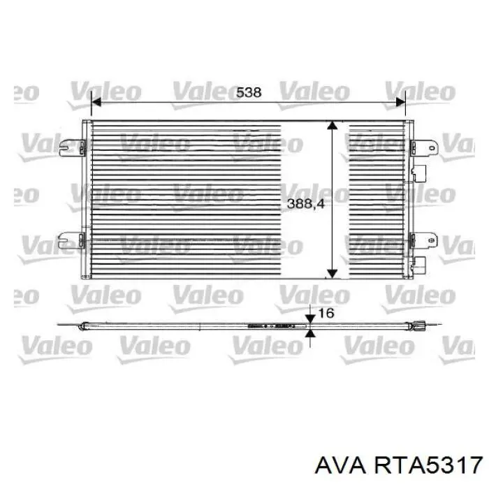 RTA5317 AVA радіатор кондиціонера