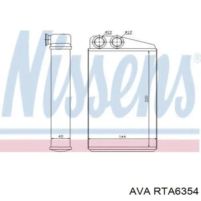 Радіатор пічки (обігрівача) AVA RTA6354 ціна, від 32.70 USD