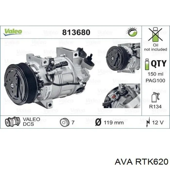 Компресор кондиціонера RTK620 AVA