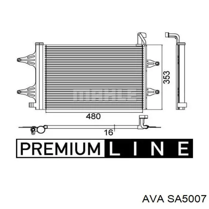 SA5007 AVA радіатор кондиціонера