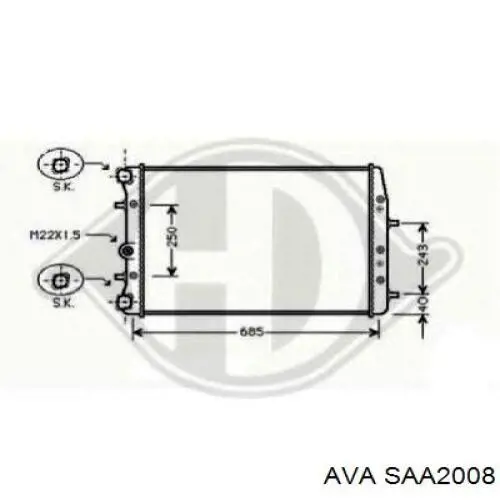 SAA2008 AVA Радіатор охолодження двигуна