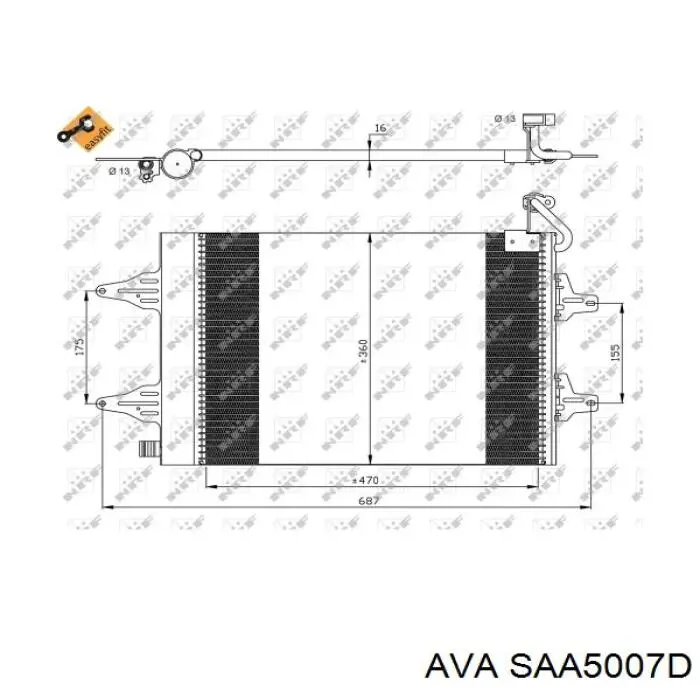 Купити SAA5007D AVA Радіатор системи охолодження кондиціонера