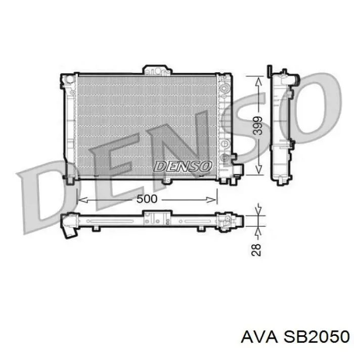 Радіатор охолодження двигуна SB2050 AVA