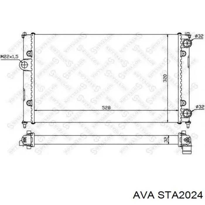 Радіатор охолодження двигуна STA2024 AVA