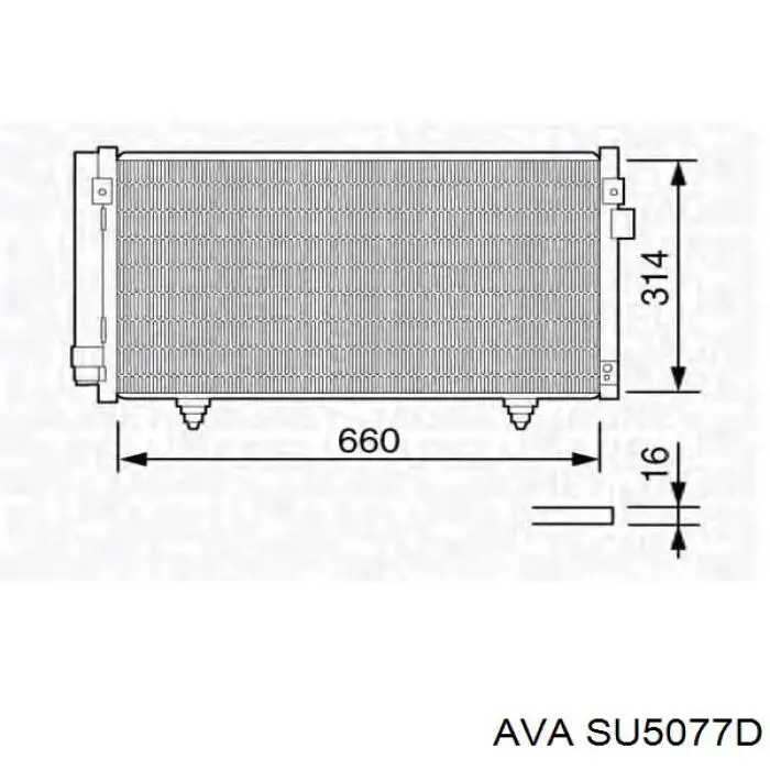 Радіатор охолодження кондиціонера AVA SU5077D