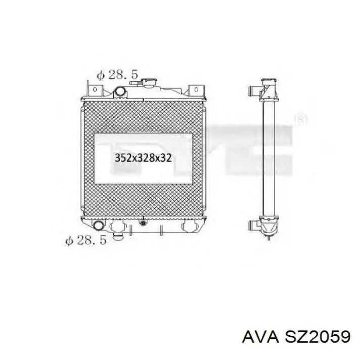 Радіатор основний AVA SZ2059 ціна, від 56.92 USD